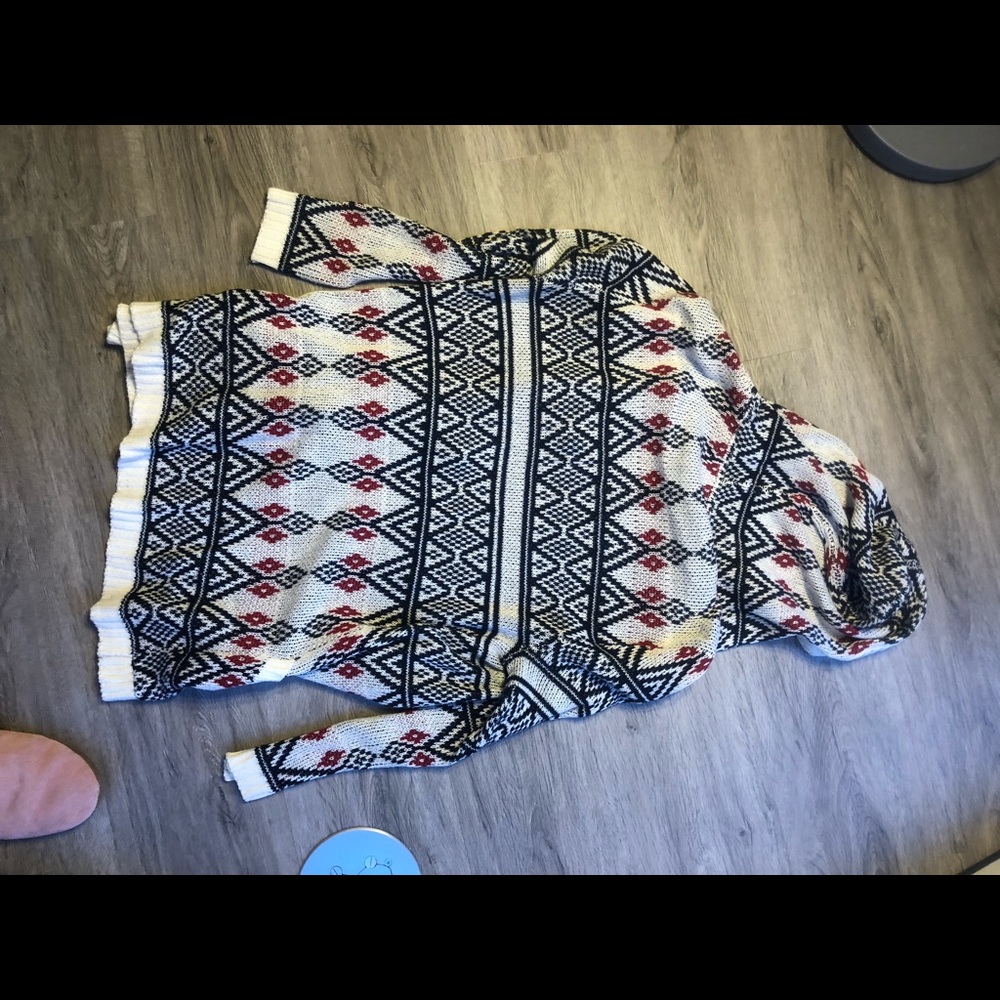 Multicolored cardigan with hood - Picture 6 of 6